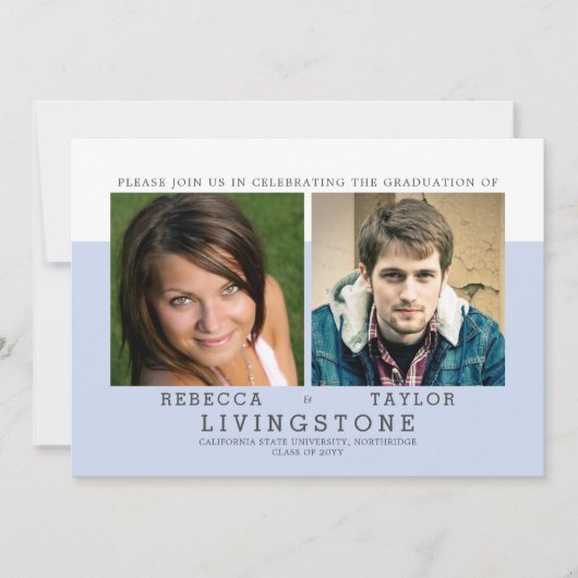 Moderne Geschwister Foto Abschluss Ankündigung (Vorderseite)