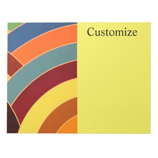 Moderne, geschwungene, mehrfarbige Chevronen Notizblock (Vorderseite)