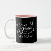 Moderne gesegnete Memaw-Kaffee-Tasse Zweifarbige Tasse (Links)