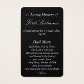 Moderne gesegnete Mutter in Gedächtniskarte (Rückseite)