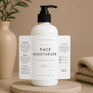 Moderne Gesichtsmoisturizer 240ml Flaschenetikett Schaumweinetikett