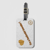 Moderne gesteinigte Glasweißreise Gepäckanhänger (Vorderseite Vertikal)