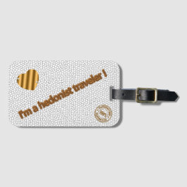 Moderne gesteinigte Glasweißreise Gepäckanhänger