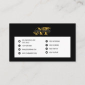 Moderne, gestörte schwarze Gold-Social-Medien Visitenkarte (Rückseite)