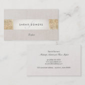Moderne gestreifte Beige, IMITATE Gold-Sequel-Mono Visitenkarte (Vorne/Hinten)