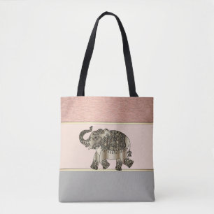 Moderne, gestreifte Damenbekleidung, Elefant Tasche