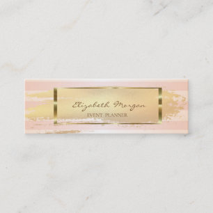 Moderne gestreifte, goldene Pinselstriche, Goldrah Mini Visitenkarte