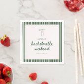 Moderne gestreifte grüne Coquette-Junggesellinnen- Serviette (Beispiel)
