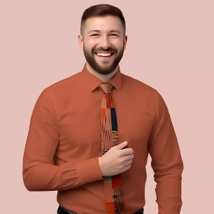 Moderne gestreifte Krawatte mit braunen und orange
