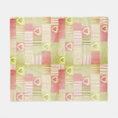 Moderne gestreifte Patchwork Quilt Pink Beige Herz Fleecedecke (Vorderseite (Horizontal))