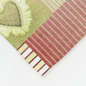 Moderne gestreifte Patchwork Quilt Pink Beige Herz Fleecedecke (Ecke)