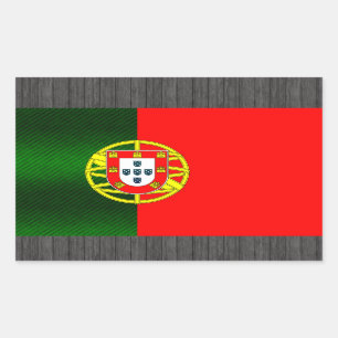 Moderne gestrichene portugiesische Flagge Rechteckiger Aufkleber