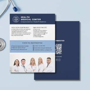 Moderne Gesundheitsklinik Arzt Vorlage Logo QR Flyer