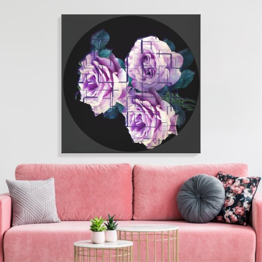 Moderne geteerte Rose Leinwanddruck (Insitu (Wohnzimmer))