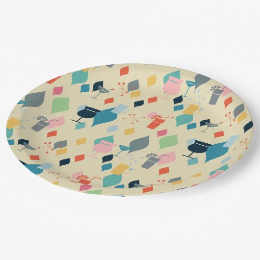 Moderne Getränke aus dem Mittelalter Pappteller (Schrägansicht)