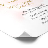 Moderne Getränke mit Softrosa und goldener Untersc Poster (Ecke)