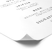 Moderne Getränke signieren Brautparty Poster (Ecke)