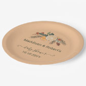 Moderne getrocknete Winter Citrus Baby Dusche Pappteller (Schrägansicht)