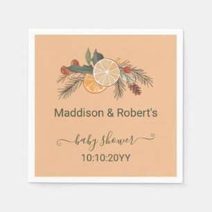 Moderne getrocknete Winter Citrus Baby Dusche Serviette