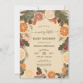 Moderne getrocknete Zitrusfrüchte Merry Kleine Bab Einladung (Vorderseite)