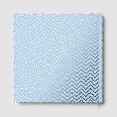 Moderne gewellte Zickzack-Chevron-Muster auf Blau Gästebuch (Rückseite)