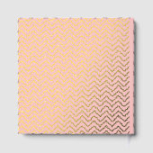 Moderne gewellte Zickzack-Chevron-Muster auf Rosa Gästebuch (Rückseite)