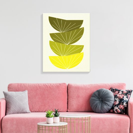 Moderne, gezapfte Canvas-Samen-Pods des Mitteljahr Leinwanddruck (Insitu (Wohnzimmer))