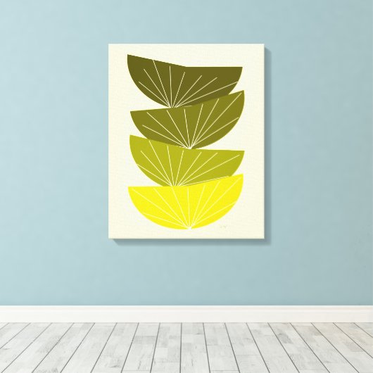 Moderne, gezapfte Canvas-Samen-Pods des Mitteljahr Leinwanddruck (Insitu (Holzboden))