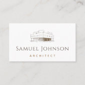 Moderne Gezeichnet Architektur des braunen Gebäude Visitenkarte (Vorderseite)