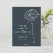 Moderne Gezeichnet Bläsernavy-Blue-Hochzeit Einladung (Stehend Vorderseite)