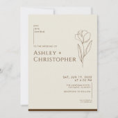 Moderne, Gezeichnet Goldene Braun Hochzeit Einladung (Vorderseite)