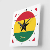Moderne ghanaische Flagge, Ghana Zuhause / Design Quadratische Wanduhr (Winkel)