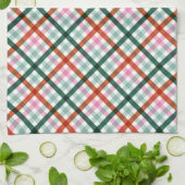 Moderne Gingham-Weihnachtsmuster Geschirrtuch (Gefaltet)