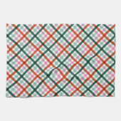 Moderne Gingham-Weihnachtsmuster Geschirrtuch (Horizontal)