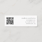 Moderne Gingko Leaf QR Code Mini Red Business Card Visitenkarte (Rückseite)