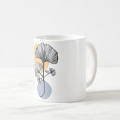 Moderne Ginkgo-Blatt-Botanik-Tasse Kaffeetasse (VorderseiteRechts)
