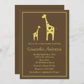 Moderne Giraffe Babydusche Einladung - Neutral (Vorne/Hinten)
