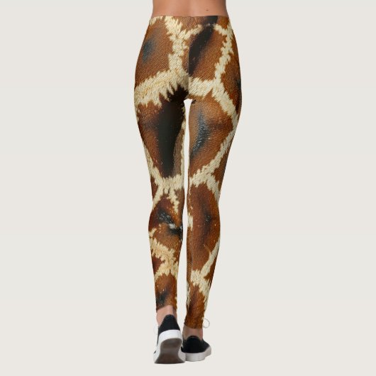 Moderne Giraffe Print braun Leggings (Rückseite)