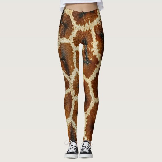 Moderne Giraffe Print braun Leggings (Vorderseite)