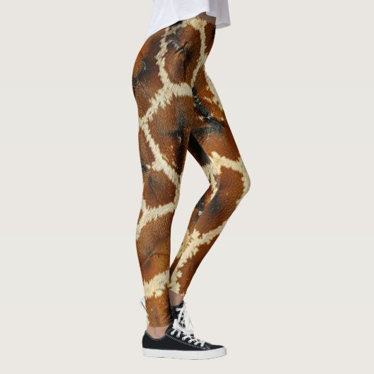 Moderne Giraffe Print braun Leggings (Rechts)