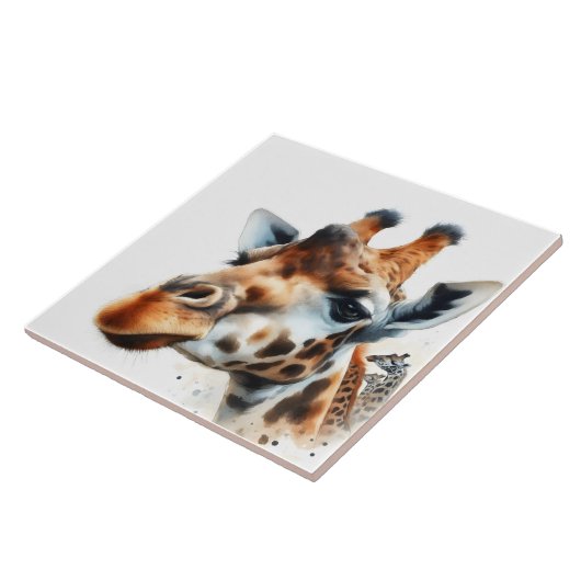Moderne Giraffe Wasserfarbe Mural Fliese (Seite)