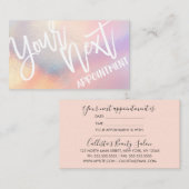 Moderne Giralrosa-Pfirsichpfirsichlistische Typogr Terminkarte (Vorne/Hinten)