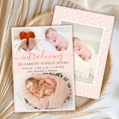 Moderne Girl Birth Announcement Foto Collage Card Ankündigung