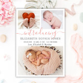 Moderne Girl Birth Announcement Foto Collage Card Ankündigung