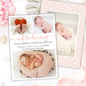 Moderne Girl Birth Announcement Foto Collage Card Ankündigung