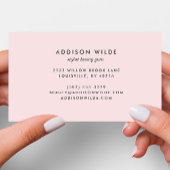 Moderne Girl Blush Pink Minimalistische Kalligraph Visitenkarte
