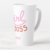 Moderne Girl Boss Fun Typografie Latte Tasse (Rechte Ecke)