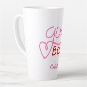 Moderne Girl Boss Fun Typografie Latte Tasse (Linke Ecke)