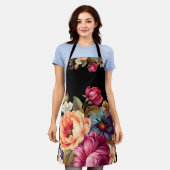 Moderne Girl-Floral über Print-Schürze Schürze (Getragen)