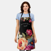 Moderne Girl-Floral über Print-Schürze Schürze (Getragen)